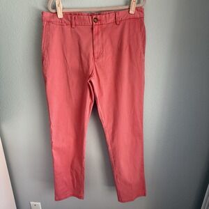 Vineyard Vines Breaker Mens Coral/Faded Red Chino Pants 36x32 Flat Front Stretch